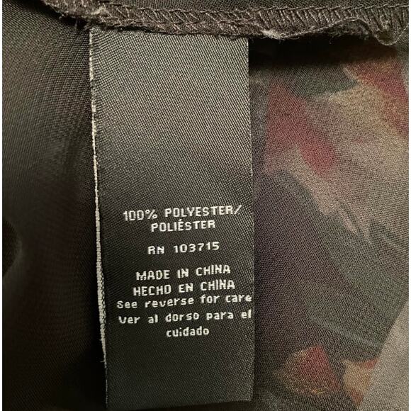 Zac & Rachel Navy and Yellow Floral Sleeveless Blouse Size Small - Picture 3 of 4